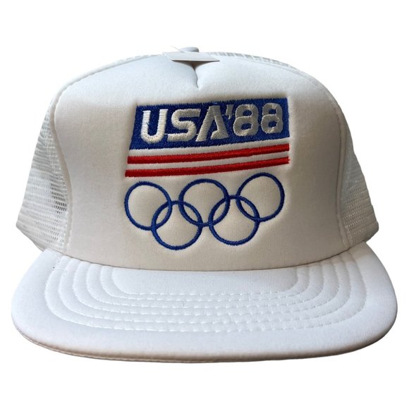 Vintage USA 1988 Seoul Olympics Trucker Hat Snapback Cap Mesh - Picture 1 of 7